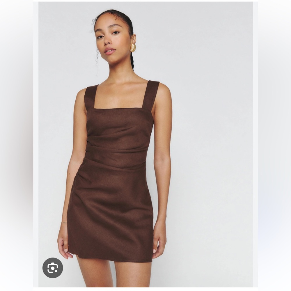 Reformation Kerrigan Dress Sz 0 in Brown Linen